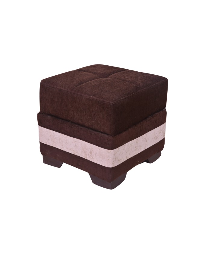 Brown Pouf Golden Strip